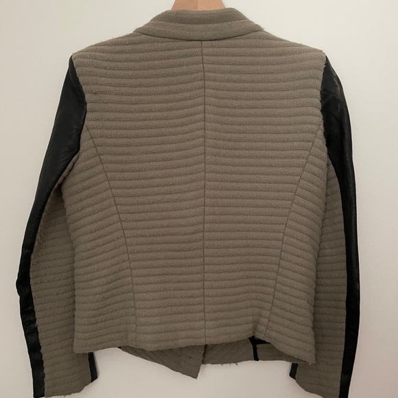 IRO PARIS MULLEN RIBBED LEATHER TRIM JACKET SIZE 38 US 4 SMALL - Picture 2 of 4